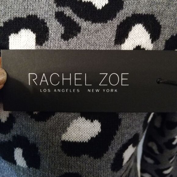 NWT Rachel Zoe Animal Print Leopard Zip down Cardigan Sweater - Picture 9 of 13